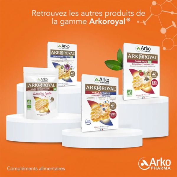 Arkopharma Arkoroyal Trésor de la Ruche Gelée Royale 2500mg Bio 20 ampoules