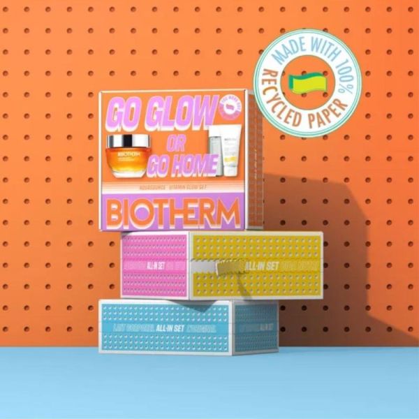 Biotherm Coffret Go Glow or Glow Home Aquasource+ Vitamin Glow Gel Routine - Eclat naturel et hydratation intense