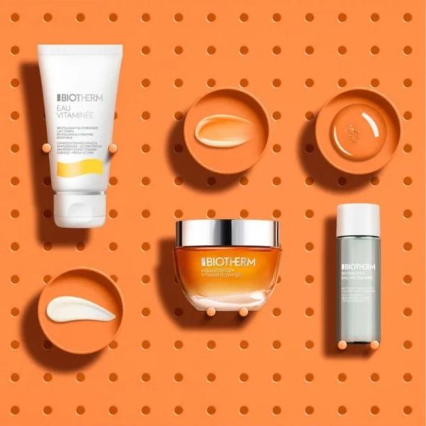 Biotherm Coffret Go Glow or Glow Home Aquasource+ Vitamin Glow Gel Routine - Eclat naturel et hydratation intense