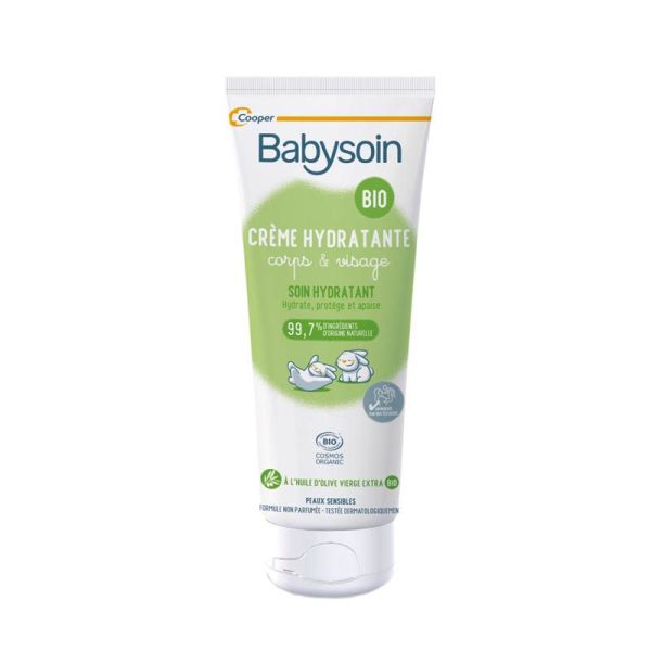 Babysoin Crème hydratante BIO - 200ml - Hydratation et confort pour la peau sensible de bébé