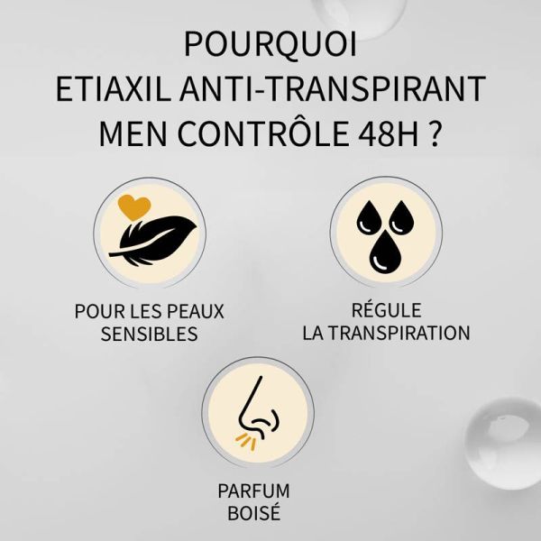 Etiaxil Men Anti-Transpirant Contrôle 48h Roll-On - Lot de 2 x 150ml