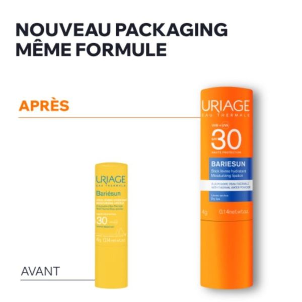 Uriage Bariésun Stick à Lèvres SPF30 4g - Protection solaire haute et lèvres nourries