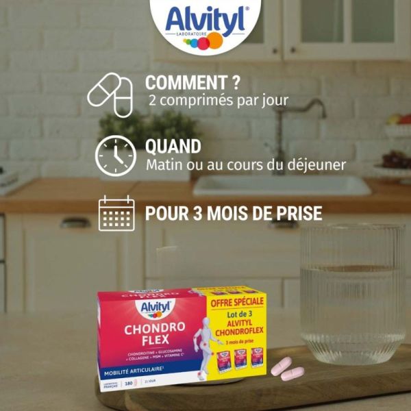 Alvityl Chondroflex -180 comprimés - Confort articulaire et protection du cartilage