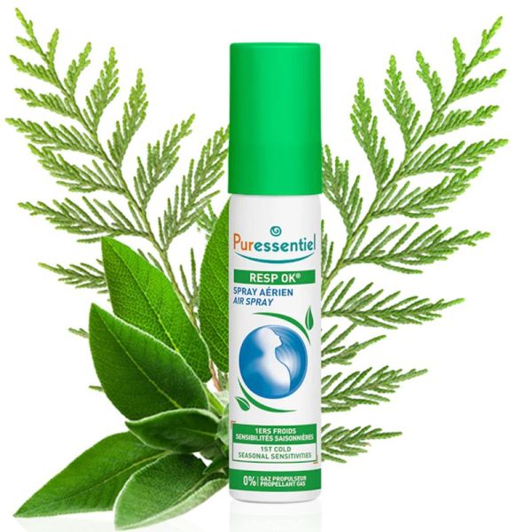 Puressentiel Resp OK Spray Aérien 20 ml – Assainit l'air, libère la respiration et apporte un confort aromatique