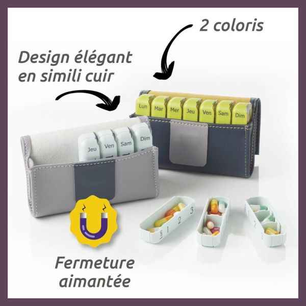 Cooper Pilbox Mini Pilulier Hebdomadaire Gris Clair - 1 pièce - Organisation hebdomadaire compacte