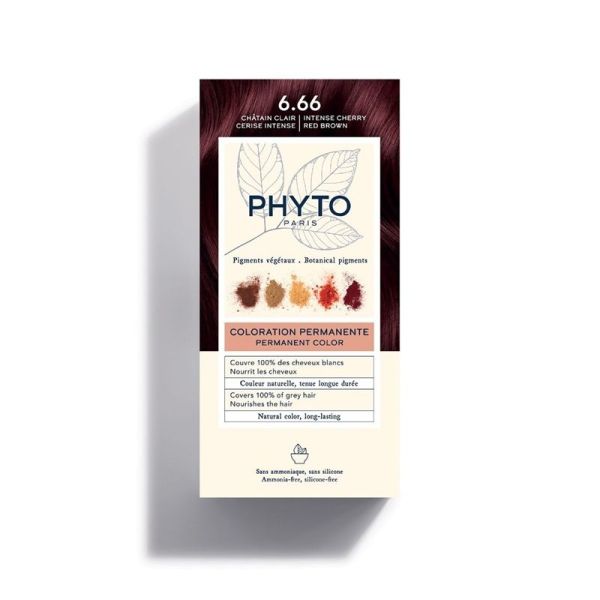 Phyto PhytoColor Coloration Permanente Aux Pigments Végétaux N°6.66 Chatain Clair Cerise Intense
