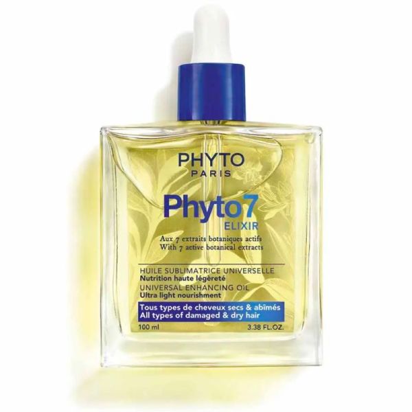 Phyto Phyto7 Huile Sublimatrice Universelle - 100ml - Soin multi-usage cheveux secs et abîmés