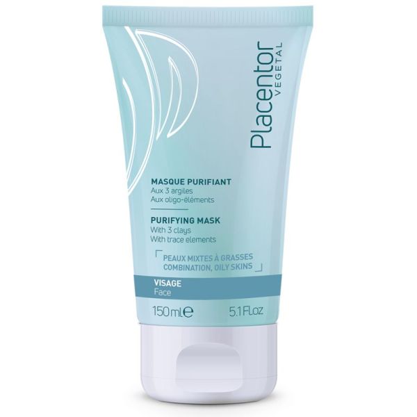 Placentor Masque Purifiant à l'Argile Verte 150ml – Purifiant peaux mixtes à grasses