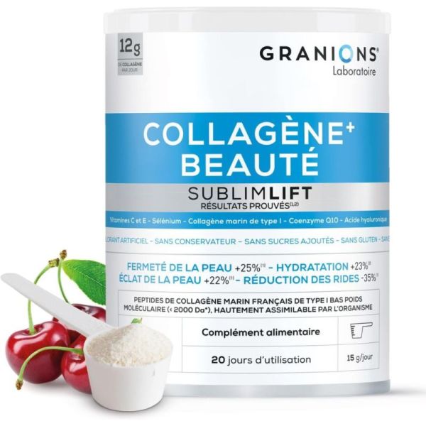 Granions Collagène+ Beauté Sublimlift Anti-âge & Hydratation Saveur Cerise - 300g