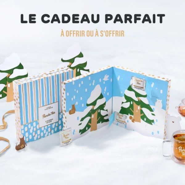 Panda Tea Calendrier de l'Avent 24 sachets - 24 thés et infusions pour Noël