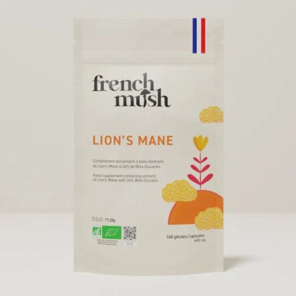 French Mush Lion's Mane 168 gélules - Concentration, mémoire et équilibre émotionnel