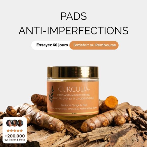 Curculia Pads Nettoyants Au Curcuma 3 En 1 30 Pads – Pureté et éclat