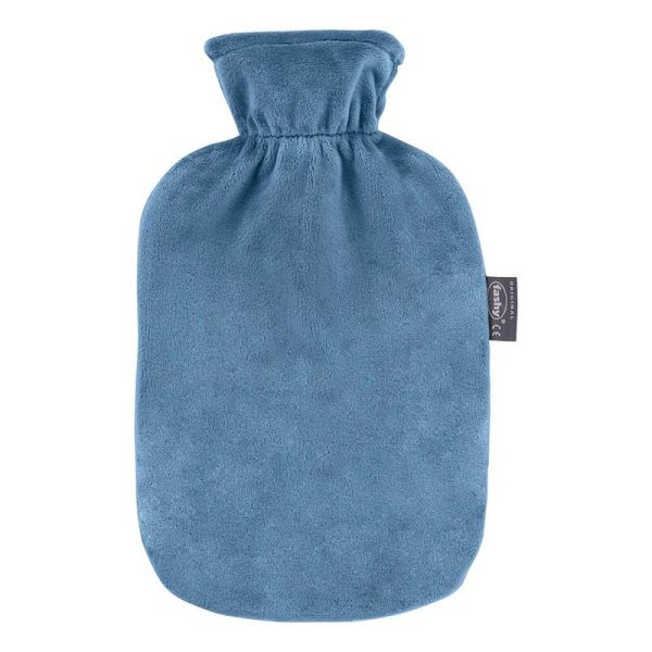 Soframar Fashy Bouillotte à Eau Déhoussable Velours - Couleur Bleu - 2 Litres - 1 pièce