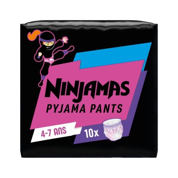 Pampers Ninjamas Pyjama 10 Pants Rose - Taille 4-7 ans