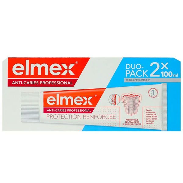 Elmex Dentifrice Anti-Caries Professional - Protection Renforcée - Lot de 2 x 100 ml