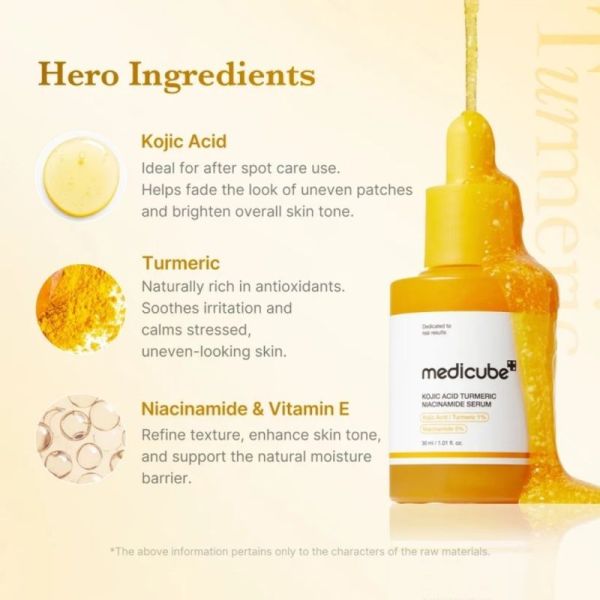 Medicube Kojic Acid Turmeric Niacinamide Serum 30 ml - Soin éclat et teint unifié