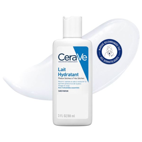 CeraVe Lait Hydratant - 88 ml - Hydrate intensément et restaure la barrière cutanée
