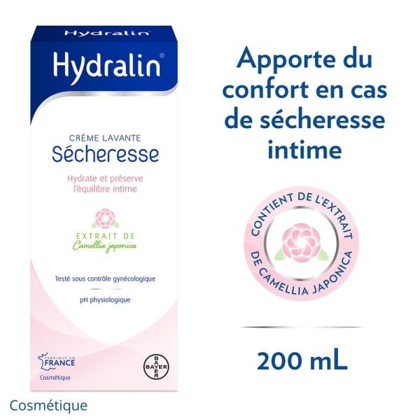 Hydralin Soin Lavant Intime Sécheresse - 200 ml - Hydrate et préserve l'équilibre intime