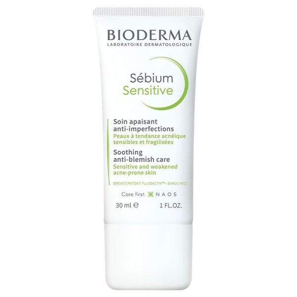 Bioderma Sébium Sensitive Crème Apaisante Anti-Imperfections Peaux Sensibles Acnéiques 30ml