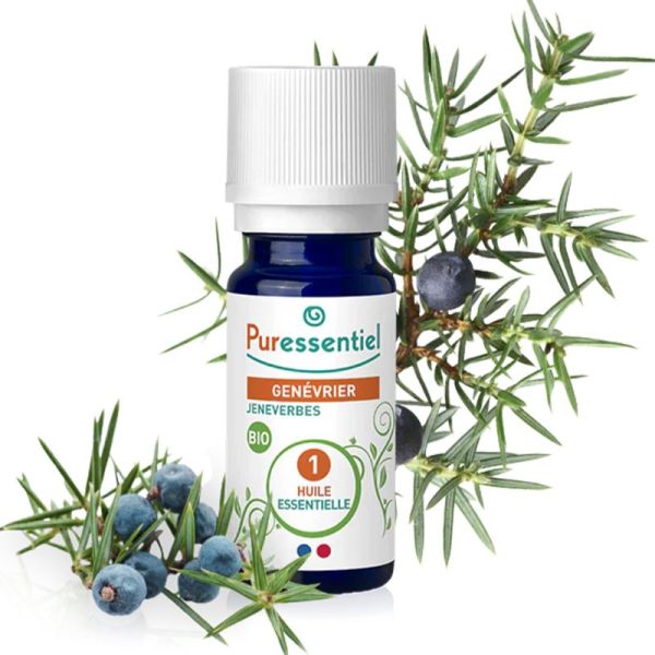 Puressentiel Huile Essentielle Genévrier Bio 5 ml – Favorise le drainage minceur et soulage les douleurs articulaires