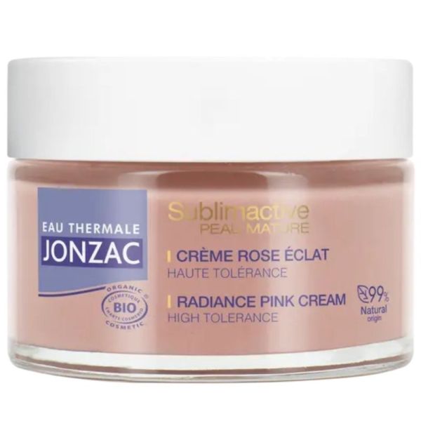 Jonzac Crème rose éclat bio Pot 50 ml - Eclat du teint et fermeté des peaux matures