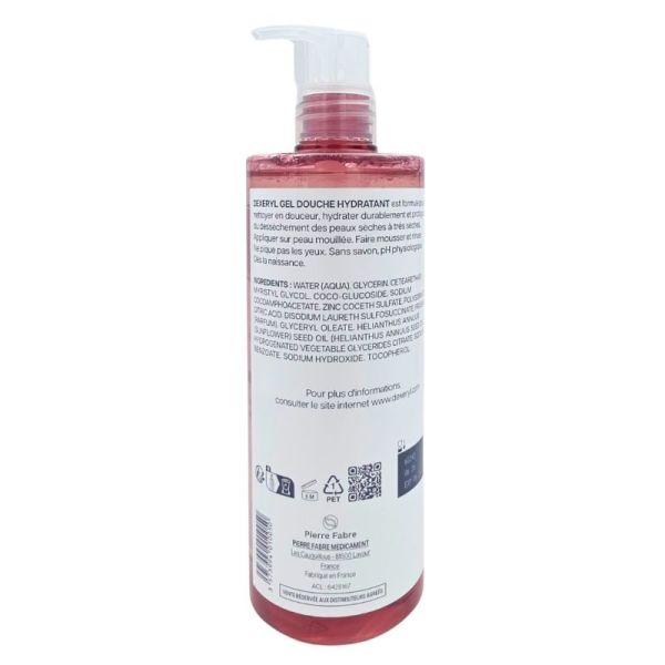 Dexeryl Gel douche hydratant apaisant 500 ml - Nettoie en douceur et apaise les peaux sèches à très sèches