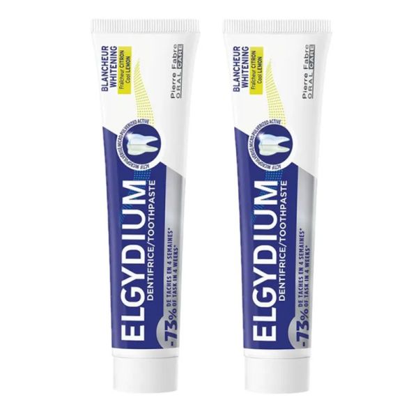 Elgydium Blancheur Dentifrice Citron 2x75ml – Dentifrice éclat et fraîcheur