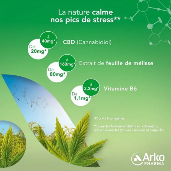 Arkopharma Arkorelax CBD Flexi-Doses - 60 Mini Comprimés Sublingaux