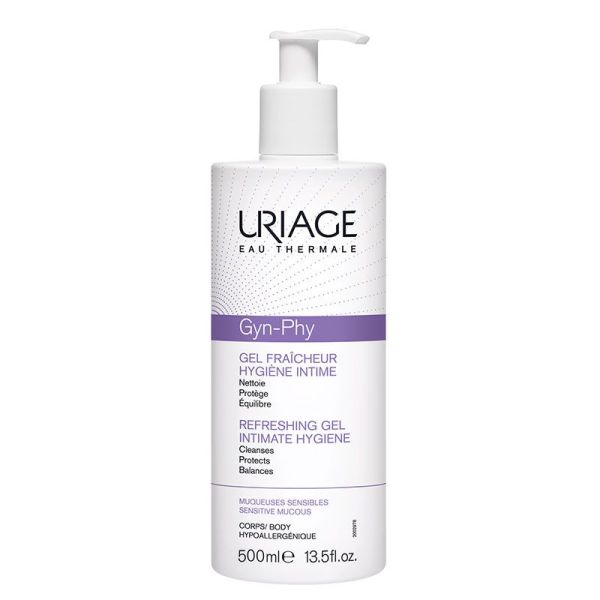 Uriage Gyn-Phy Gel Fraîcheur Hygiène Intime - 500 ml - Soin Quotidien Sans Savon