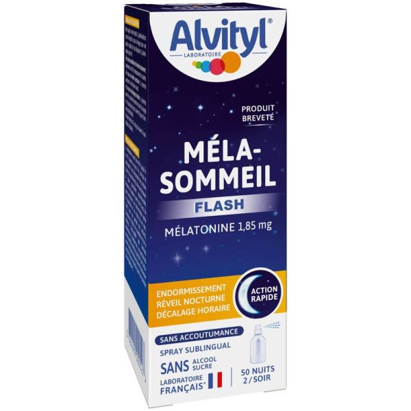 Alvityl Mela-Sommeil Flash Spray 20ml - Réveil nocturne, endormissement, décalage horaire