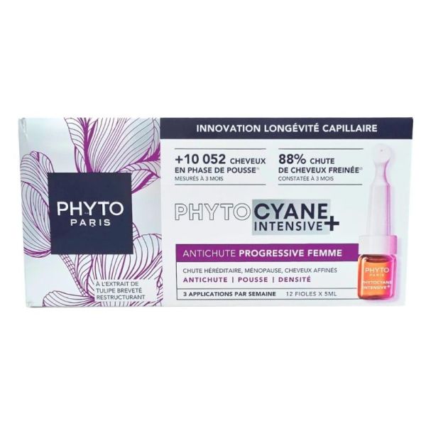 Phyto Phytocyane Intensive+ Antichute Progressive Femme 12 fioles x 5 ml