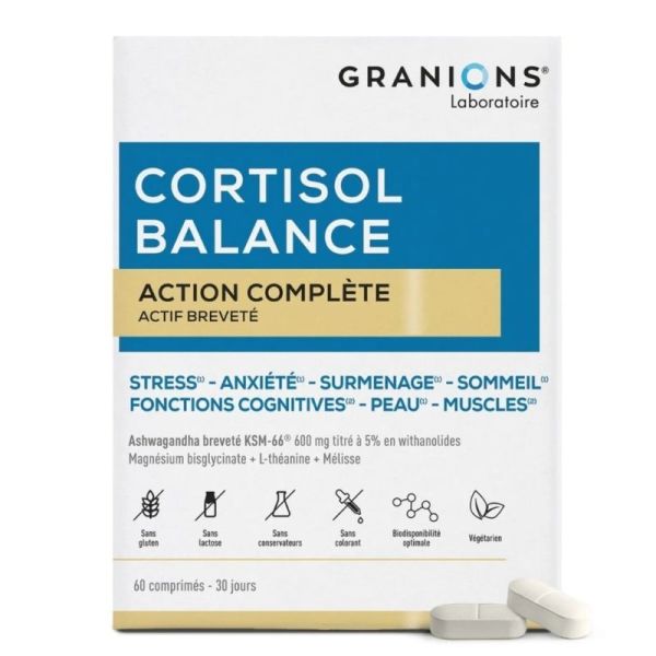 Granions Complexe Cortisol Balance 60 comprimés - Réponse globale au stress chronique