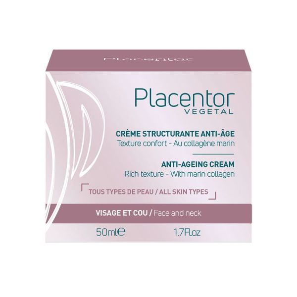 Placentor Végétal Crème Structurante  Anti-Age - Texture Confort - Nourrit la Peau - 50 ml