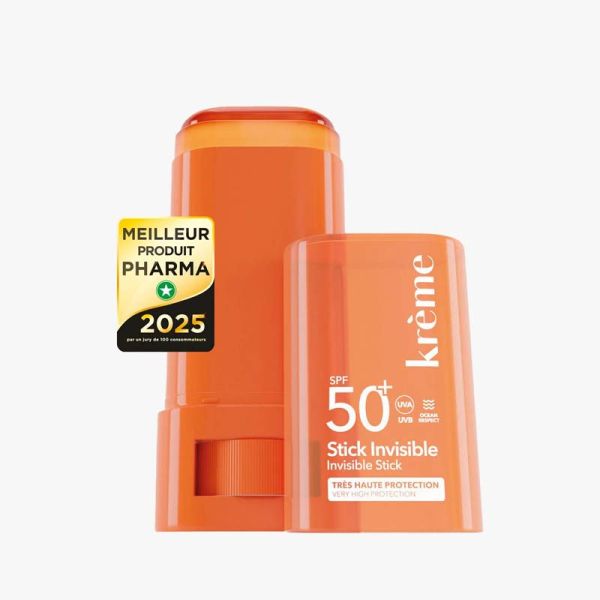 Krème Stick Solaire SPF 50+ Invisible 19g - Visage et zones sensibles, très haute protection