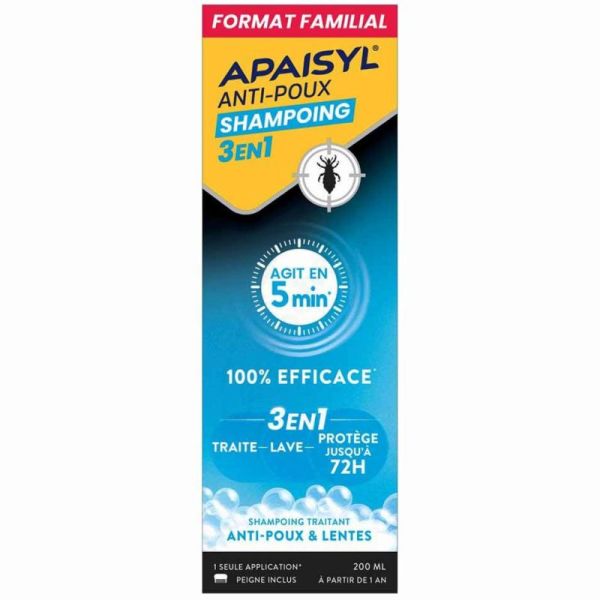 Apaisyl Anti-Poux Shampooing 3-en-1 200ml – Traitement et protection