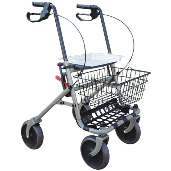 Euromedis Rollator 4 Roues avec Panier et Tablette Taupe – Aide à la marche