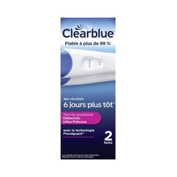 Clearblue Test de Grossesse Détection Ultra Précoce - 2 tests