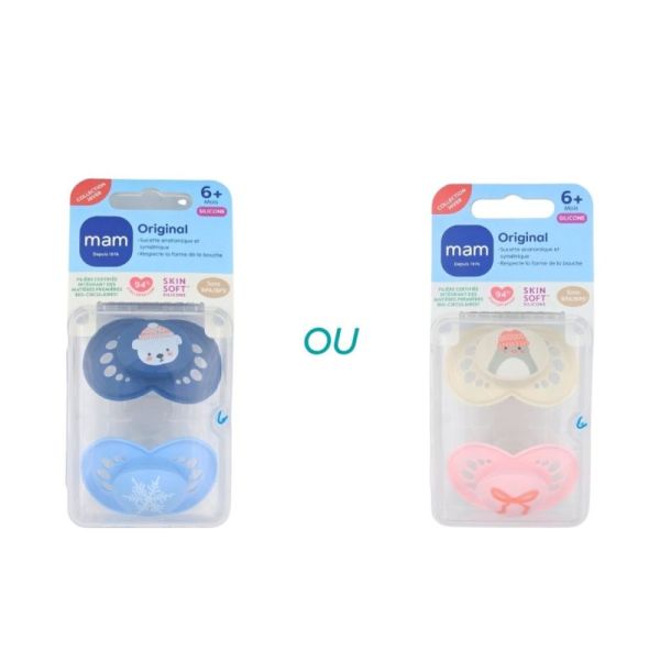 MAM Original 6 mois et +  Collection Hiver Lot de 2 coloris aléatoire - Respect de la forme de la bouche