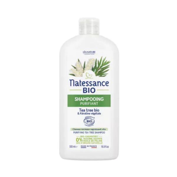 Natessance Shampooing purifiant tea tree et kératine végétale 500ml