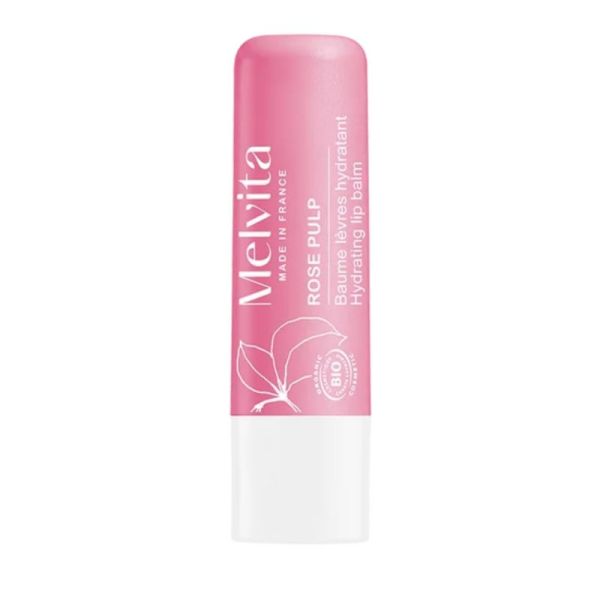 Melvita Baume à Lèvres Hydratant Rose Pulp 4,5 g - Soin hydratant et repulpant des lèvres