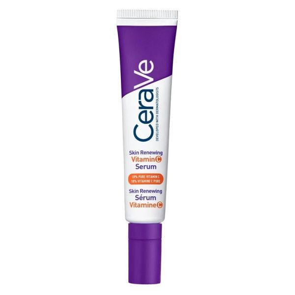 CeraVe Skin Renewing Vitamine C Sérum Régénérant à la Vitamine C Pure Visage Tous Types de Peaux - 30ml