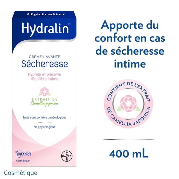 Hydralin Soin Lavant Intime Sécheresse - 400 ml - Sécheresse Intime et Confort Quotidien