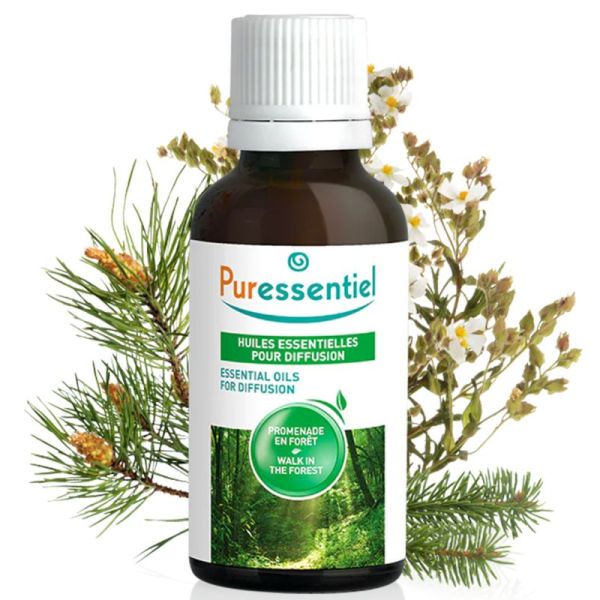 Puressentiel Huile Essentielle pour Diffusion Promenade en Forêt 30 ml – Oxygène l'esprit, purifie l'air et offre un break ressourçant