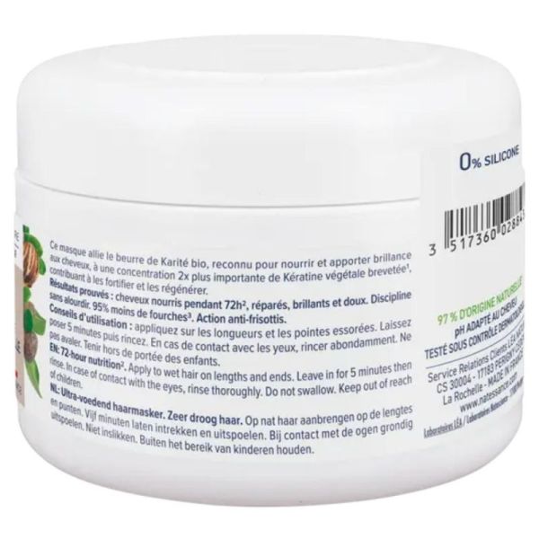 Natessance Masque Ultra-nourrissant Karité Bio 200 ml - Nourrit, fortifie et sublime les cheveux secs