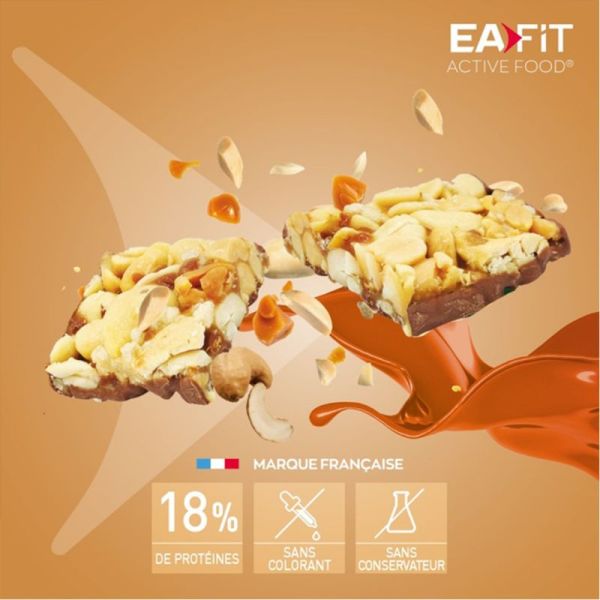 Eafit La Barre Protéinée Noix & Caramel 40g – Barre protéinée végétale aux fruits à coque et caramel
