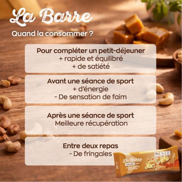 Eafit La Barre Protéinée Noix & Caramel 40g – Barre protéinée végétale aux fruits à coque et caramel