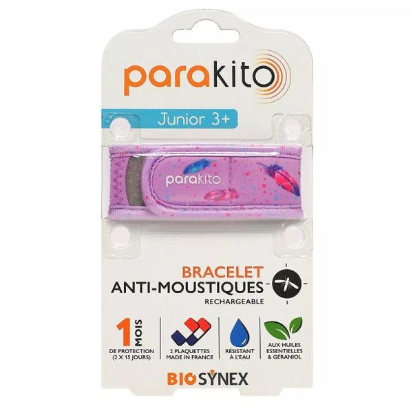 Parakito Bracelet Anti-Moustiques Junior Plume + 2 Recharges