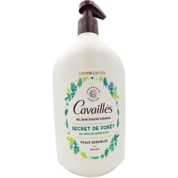 Cavaillès Gel Bain Douche Surgras Secret de Forêt 1 L - Nettoie en douceur les peaux sensibles