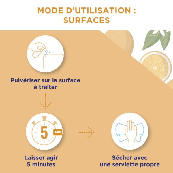 Baccide Spray Anti-viral Désinfectant - Mains & Surfaces - Fleur d'Oranger - 100ml
