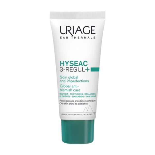 Uriage Hyséac 3-Regul+ Soin Global Anti-Imperfections 40 ml - Rééquilibre le microbiome et corrige toutes les imperfections